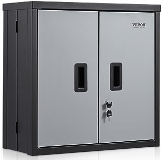 VEVOR Metal Garage Locker Mounted 26 Small Tool Chest 240 LBS Loading Capacity Adjustable Shelf Magnetic Door - HD Photos